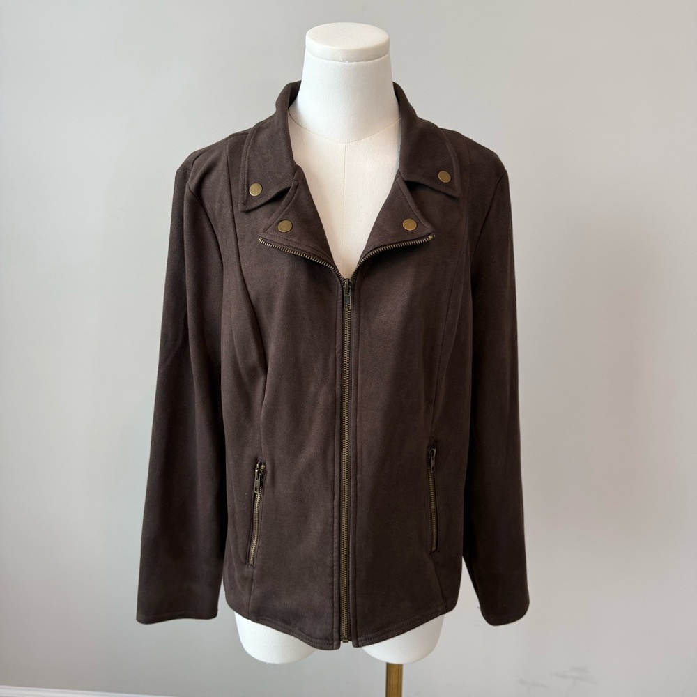 Style & Co. Brown Bomber Jacket